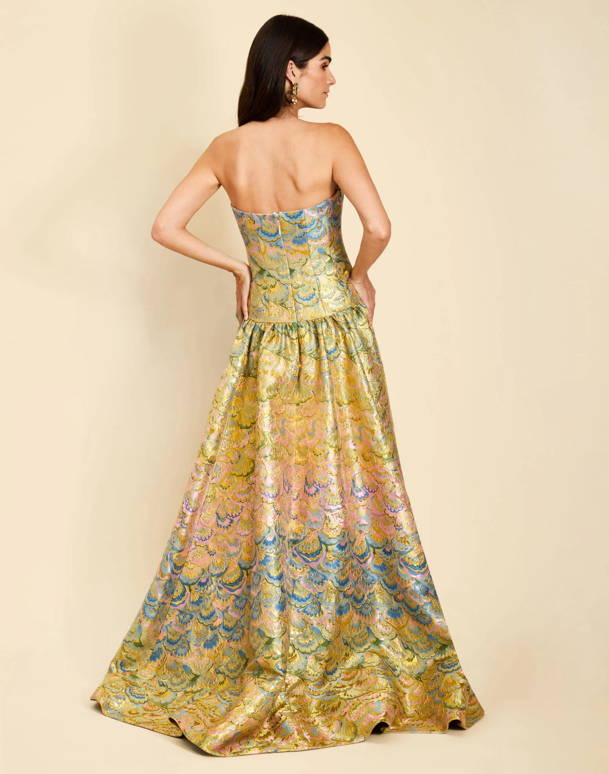 Golden Jacquard Gown