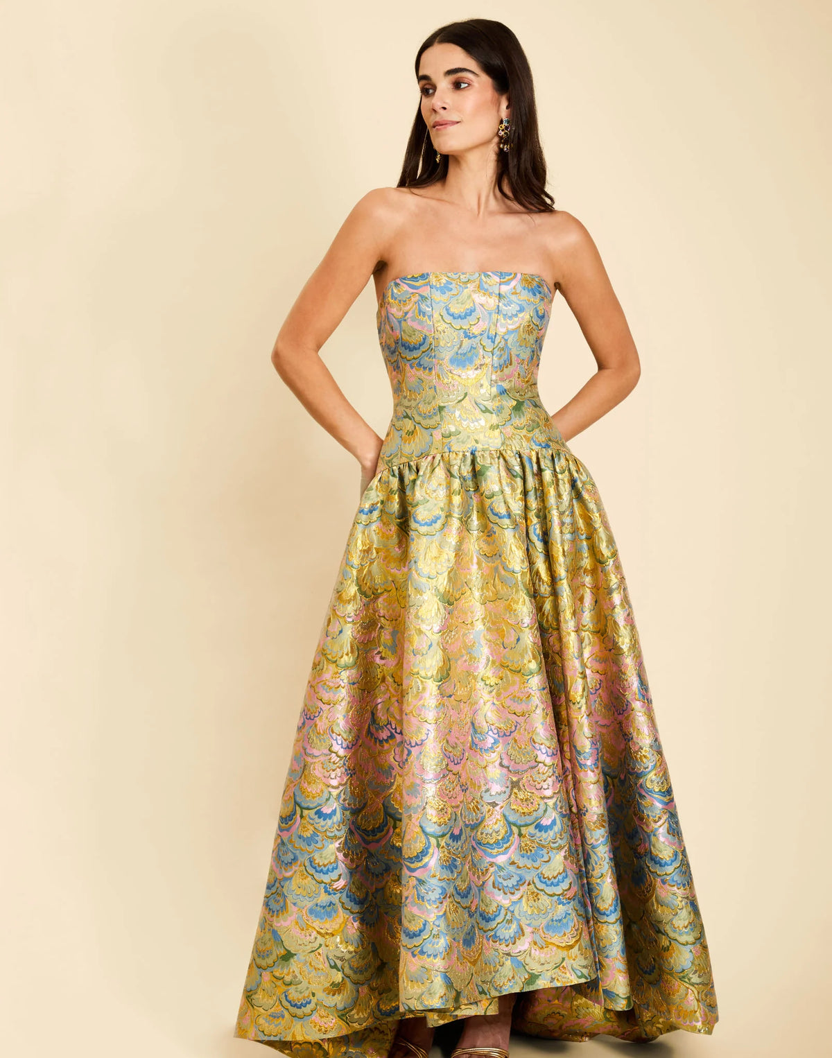 Golden Jacquard Gown