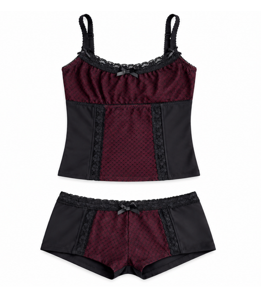 Burgundy Lace Set